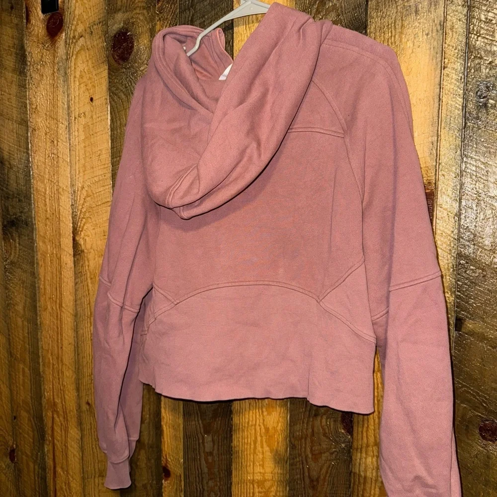 Dusty Rose Scuba Half-Zip Hooded Sweatshirt